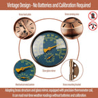 4 Inch Brass Outdoor Thermometer - Analog Temperature Gauge for Patio, Greenhouse and Garage