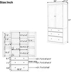 Ball & Cast 77" Freestanding Kitchen Pantry with 3 Drawers and Adjustable Shelves,Tall Cupboard Storage Cabinet with 8 Door Shelves, for Kitchen,Dining Room,Living Room,Apartment,Gray