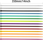 XINGO 100PCS Cable Zip Ties Heavy Duty, Premium Nylon Plastic Wire Ties with 50 Pounds Tensile Strength, Self-Locking Black Nylon Zip Ties for Indoor and Outdoor (14 inch, Brown)