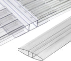 Polycarbonate Greenhouse Panels (H Connectors) - 0.15" Thick, Fits 4mm Twin-Wall Polycarbonate Panels, Join 2 Pieces of Panels Together, 4-Foot Length, 10 Pieces (H Connectors 4mm, 4ft)