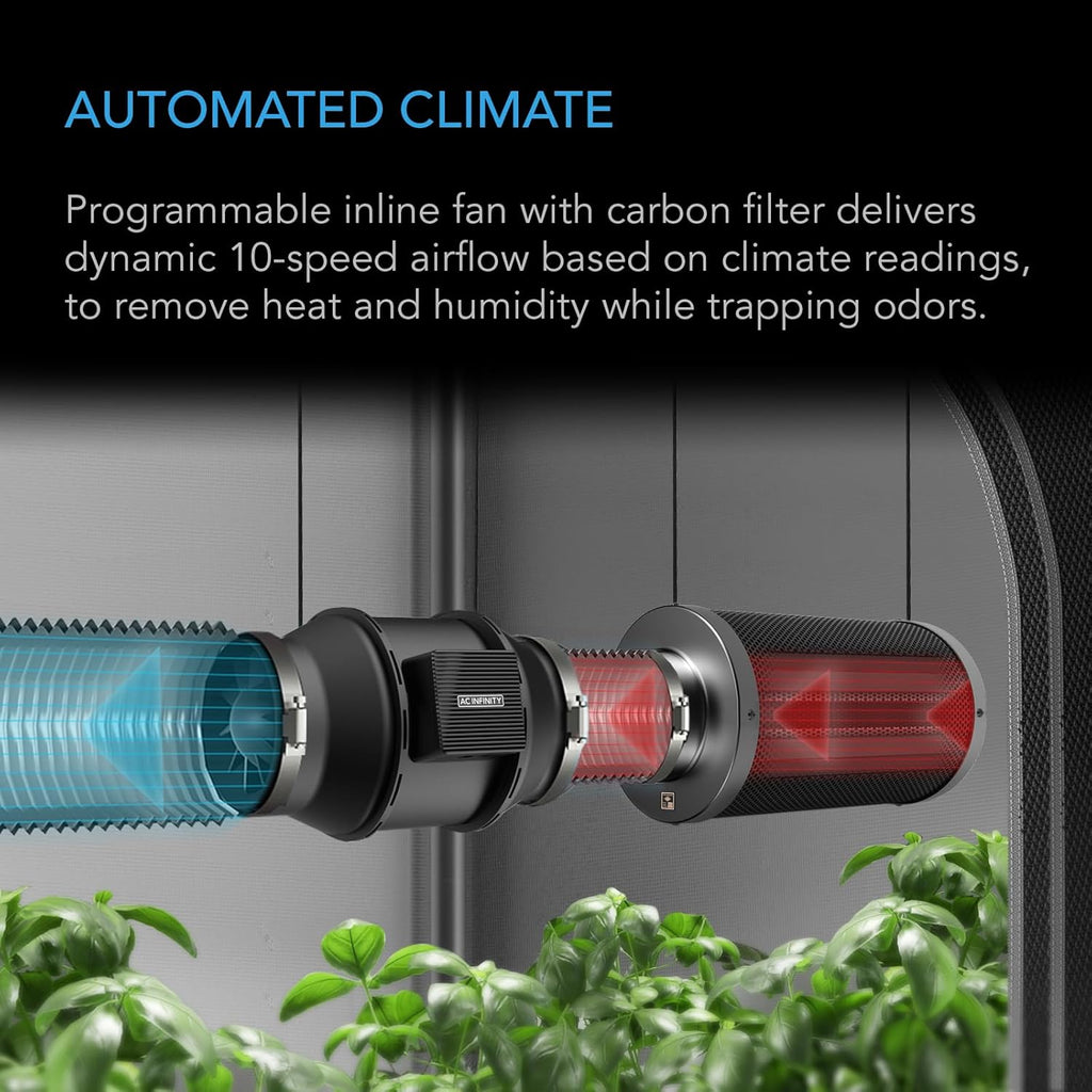 AC Infinity Advance Grow System 2x4, 2-Plant Kit, WiFi-Integrated Grow Tent Kit, Automate Ventilation, Circulation, Schedule Full Spectrum Samsung LM301H LED Grow Light, 2000D Mylar Tent