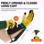 Vgo... Safety Work Gloves Men,Extra-long Cuff, Cow Grain Leather,Puncture-proof, Thornproof, Durability, Touchscreen,Gardeing (1 Pair,Size S, Golden Green, CA7472)