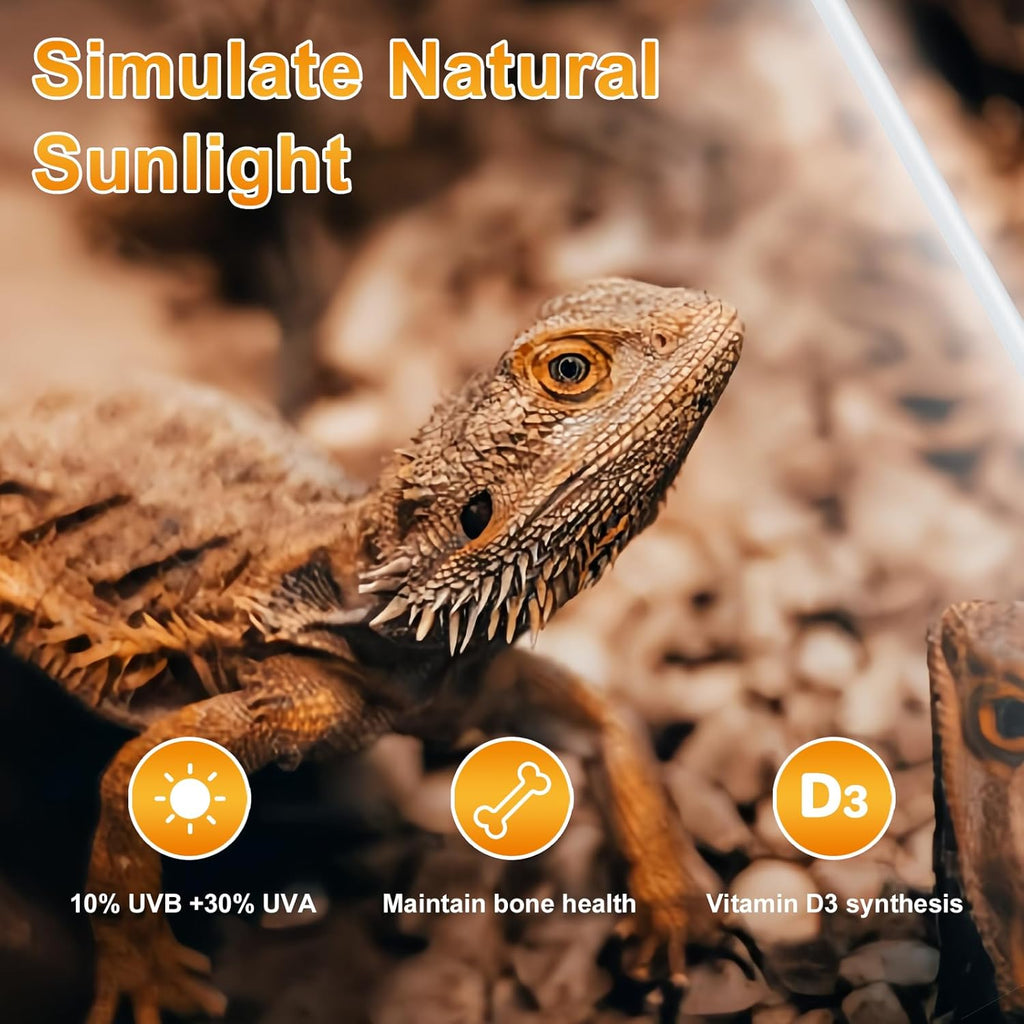 LUCKY HERP T8 15W UVB 10.0 Reptile Light, 18inch UVA UVB Reptile Light Bulb 2 Pack, Fluorescent Lamp for Reptiles Amphibians Lizards Chameleons