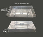 10 Pcs Humidity Dome, Plastic Clear Seed Starter Dome 1020 Tray Covers Humidifying and Insulating for Greenhouse Germination and Garden Growing (21.5"×11.5", 3.15" Height, 10-Pack)