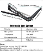 1X Auto Vent Opener Solar Automatic Window Opener for Greenhouse Heat Sensitive Roof Vent Opener Auto Vent Kit Gardening Tools Greenhouse Accessories Hothouse Roof Vent Kit (Dual Spring Up to 15lbs)