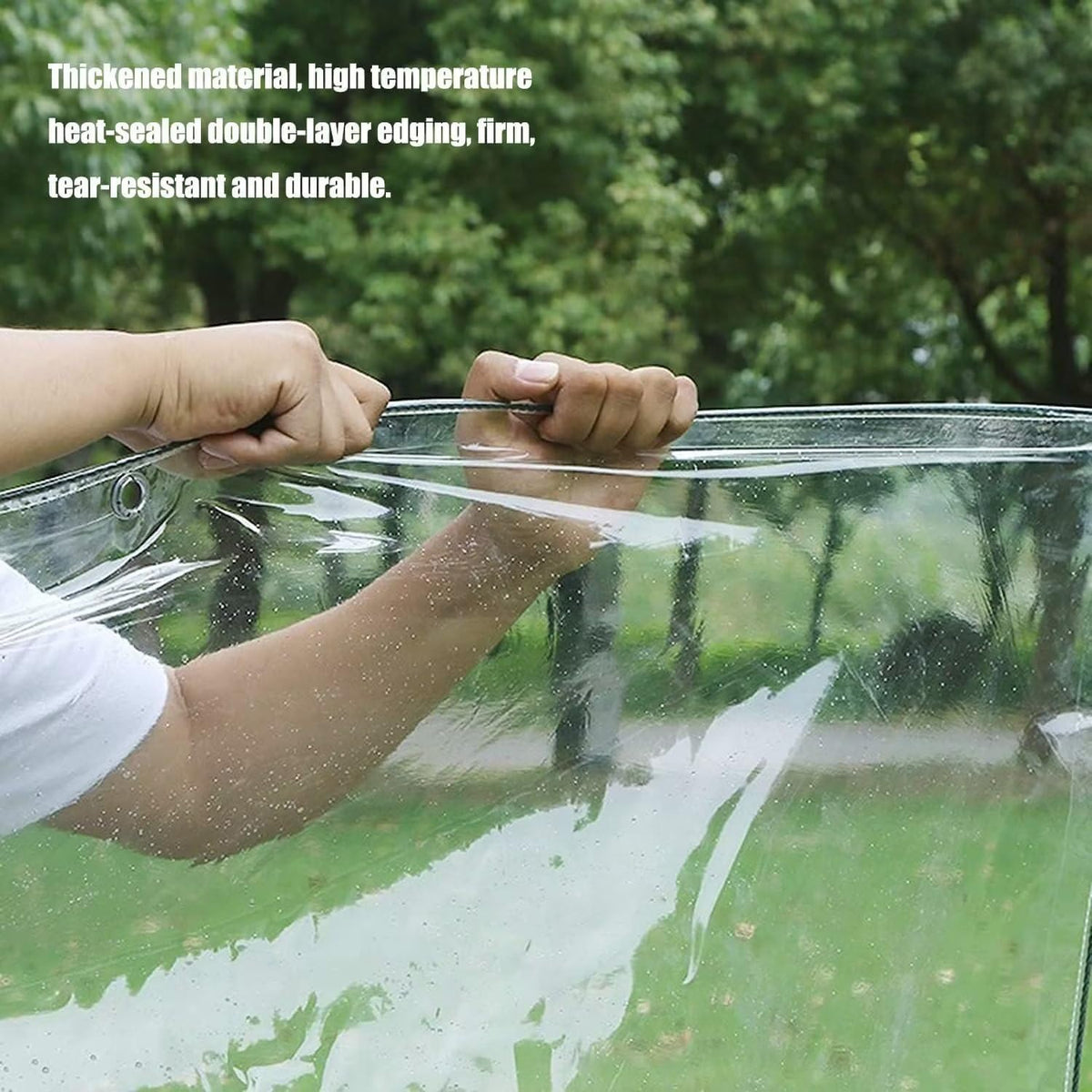 10' x 12' Clear Vinyl Tarp, PVC 14 Mil Tarpaulin, Clear Tarps with Grommets, Duty Heavy Tear Resistant Cover for Camping, Plants Greenhouse, Cars, Patio and Pavilion