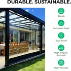 Aluminum H Connectors - Fits 4mm, 6mm, 8mm, or 10mm Twin-Wall Greenhouse Panels, Join 2 Pieces of Panels Together, 4-Foot Length, 10 Pieces (10mm Aluminum H Connectors - 4ft)