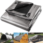 Yescom 18x24ft Heavy Duty Reinforced Poly Tarp Waterproof Tarpaulin 10-mil Ground Sheet Camping Tent Cover with Eyelets Reversible Silver Black Tarps