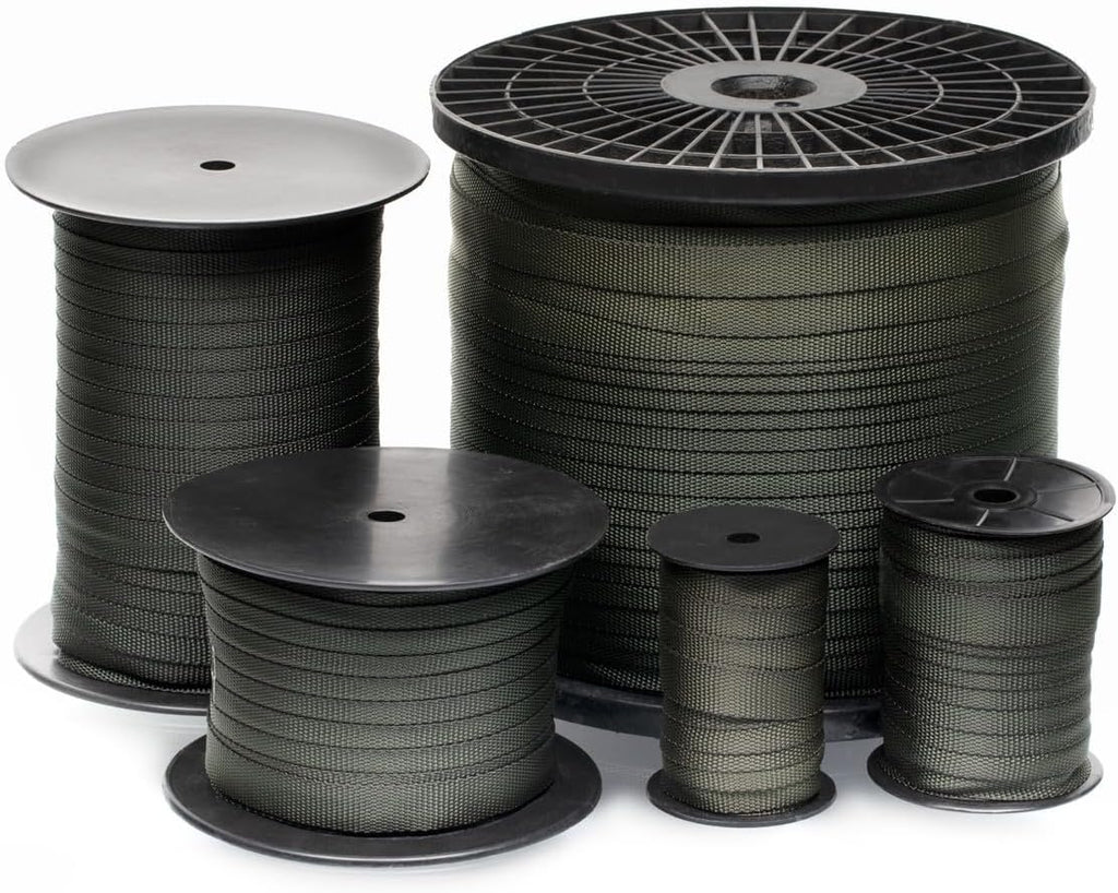 Tree Straps for Staking, Tree Ties for Plant Support, 3/4 Inch Width Guying Material Webbing Garden Strap for Outdoor Tree Straightening, 1500 Lbs Strength (Army Green) - 250 Feet