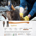 1844 Helko Werk Germany Traditional Spaltaxt - German Splitting Axe, Made in Germany Wood Splitter and Wood Splitting Axe Midsize Medium Splitting Axe - Head 4.5 lbs, Handle 28 in. (Spaltaxt) #13582