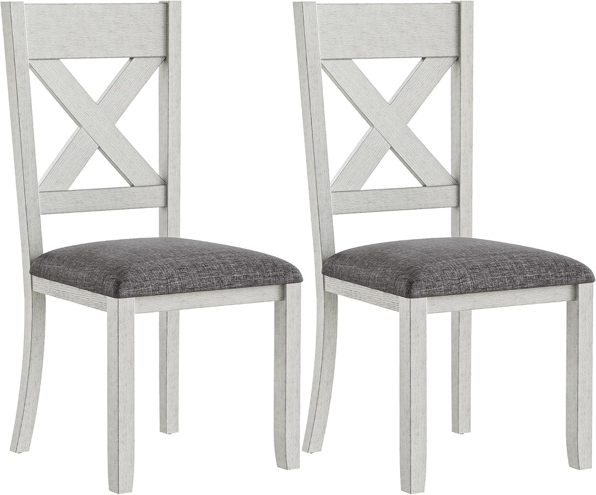Peatuk Solid Wood Dining Chair Set of 2, Part of Dining Table Set, Mix and Match Table, Chair Sold Separately for Dining Room, Kitchen, Grey