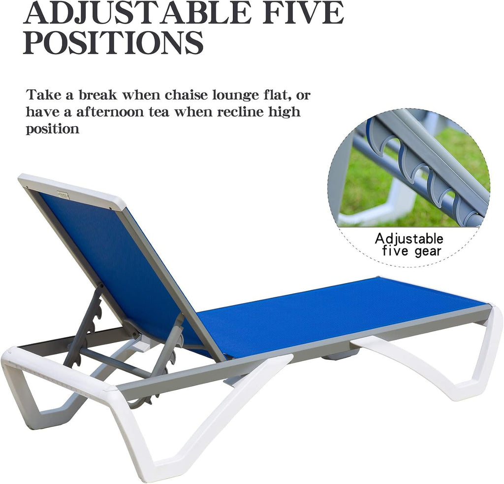 Domi Pool Patio Lounger Chair Outdoor Chaise Lounge Chair