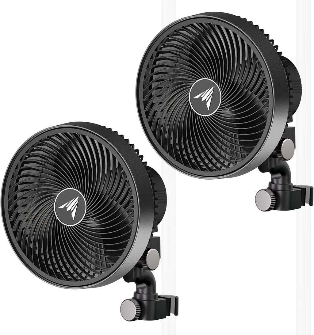 AC Infinity CLOUDRAY S9 2-Pack, Grow Tent Clip Fan 9” with Redesigned Long-Life EC Motor, Custom 10 Dynamic Wind Speeds and 10-Level Oscillation, for Hydroponics Circulation Cooling, 2-Count