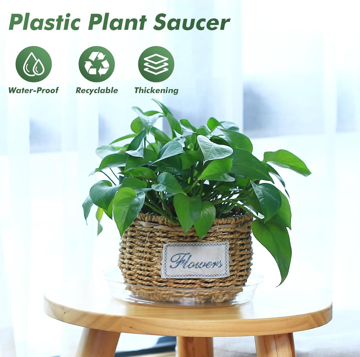 100 Pack 4 Inch Plant Saucer Clear Plant Saucers for Indoors Flower Pot Saucers Small Plants Plate Dish Succulent Pot Saucer Plants Trays for Pots Bulk Plastic Tray for Flower Cactus Nursery Pots