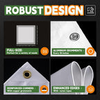 12 Mil Heavy Duty White Tarps 8' X 20', Extra Thick,Durable,Waterproof, UV Resistant, Weatherproof Poly Tarp,with Metal Grommets and Reinforced Edge (Finished Size)-by Raindeway