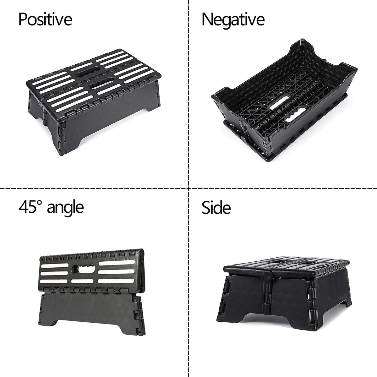 5 Inch Folding Step Stool with Non-Slip Mat. Made of Incombustible Plastic, Can Withstand Over 250 Pounds. Collapsible Step Suitable for Kitchen, Bathroom, Bedroom, Camping, Travel ect