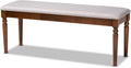 Baxton Studio Giovanni Modern and Contemporary Grey Fabric Upholstered and Walnut Brown Finished Wood Dining Bench