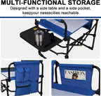Romswi 2Pack Director Chairs for Outdoor, Folding Camping Chair, Compact Directors Chair Side Table and Side Bag, Heavy Duty Oversize Chair for Beach Fishing Picnic, Holds up to 400 lbs Blue