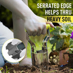 Jardineer Small Bulb Planter Tool– Compact Stainless Steel Transplanter for Bulbs, Seedlings & Flowers – Ergonomic Handle with Depth Markings – Silver & Black– Durable Garden Planting Tool