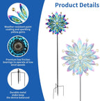 Wind Spinner for Yard and Garden Windmill Outdoor Metal Kinetic Wind Sculpture Dual Direction 360 Degrees Swivel for Yard Patio Lawn Decoration,61 Inch