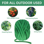 2 Packs Garden Twine, Soft Plants Ties, Green Garden String for Climbing Plants, Vines Plant, Tomatoes, Flowers, Roses Plant Support (98FT/Roll, Total 196FT)