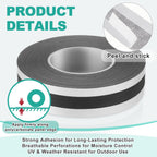 Frienda 2 Roll 82 ft Vented Polycarbonate Tape Dustproof Waterproof Self Adhesive Greenhouse Tape UV Heat Resistant for Polycarbonate Greenhouse Panel Roofing Multi Wall Panels Outdoor Repairs(38 mm)
