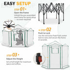 EAGLE PEAK 6.6x6.6 ft Hexagon Pop up Greenhouse, Portable Walk-in Grow Tent for Seed Starting, Garden Plants, Indoor Outdoor Green House, All-Weather Plant Shelter, PE Cover, White/Clear