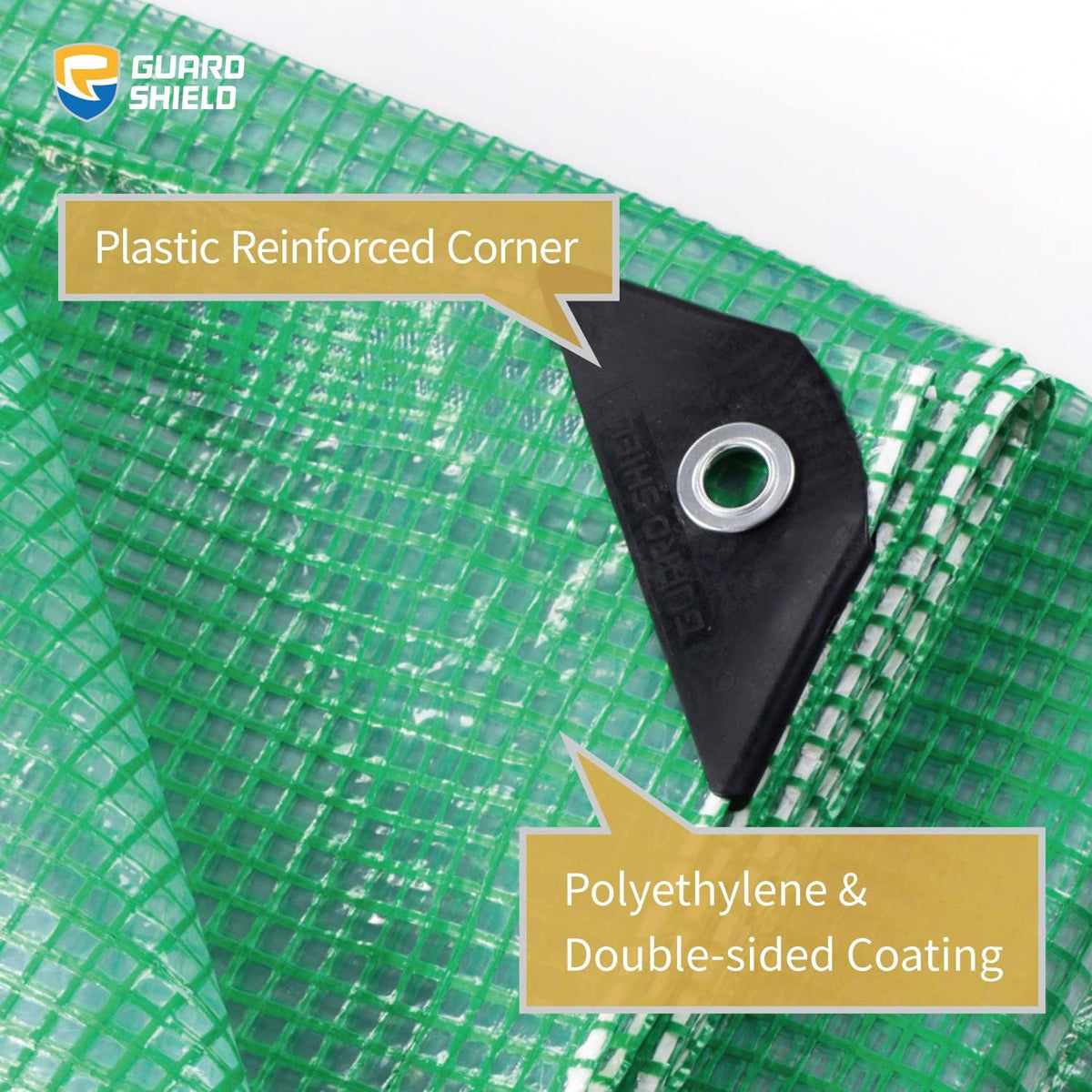 GUARD SHIELD Clear Green Tarp Heavy Duty 12x16 Feet Waterproof for Greenhouse Outdoor Garden Poly Cover UV Resistant 3x3 Weave 10mil