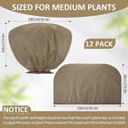12 Pcs Winter Plant Covers Freeze Protection 39.4x23.6 Inch Horizontal Shrub Tree Rose Plant Protection Bags Frost Blanket with Drawstring for Fall Winter Outdoor Garden Planting (Brown)