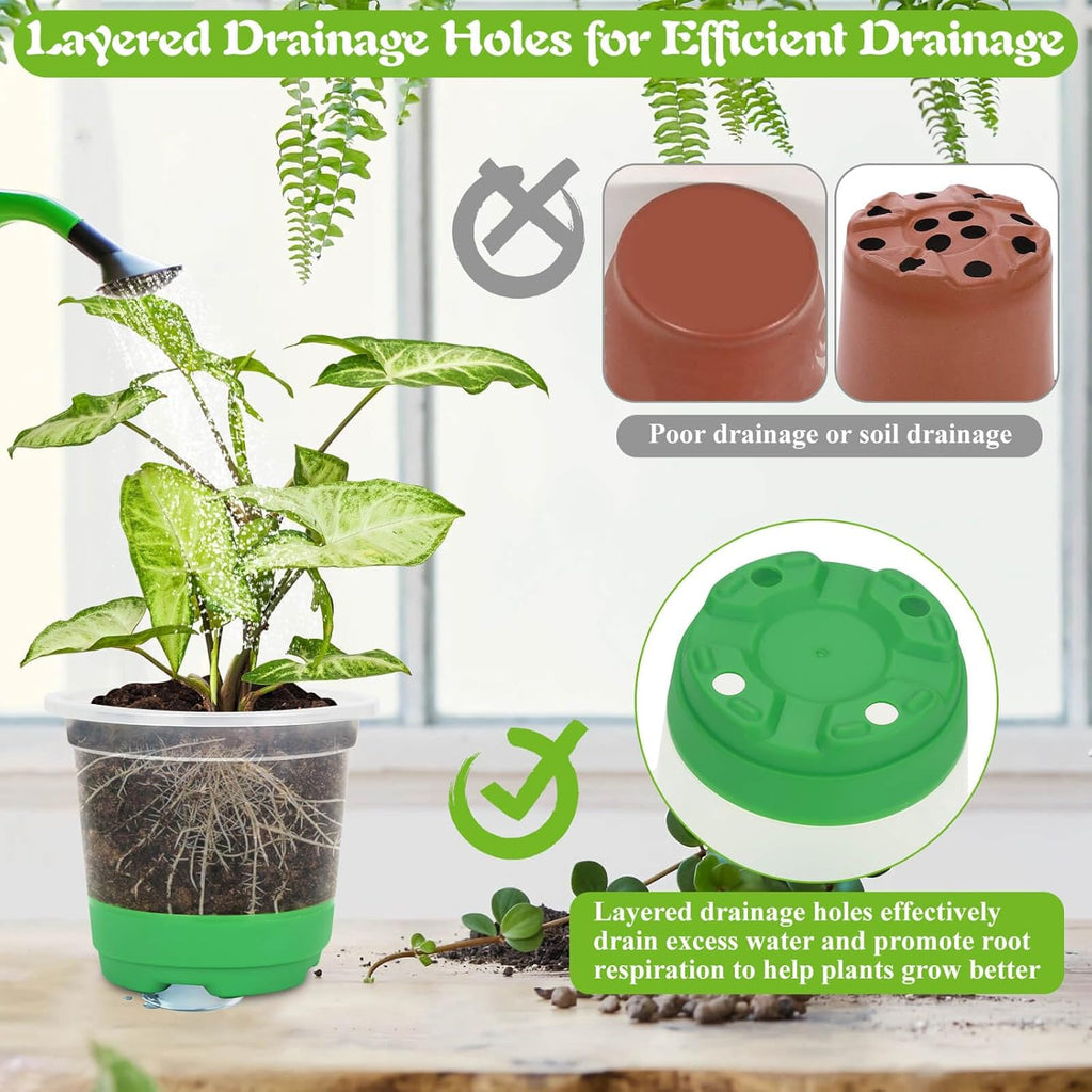 Caffox 51PCS Reusable Seed Starter Kit Includes 26 Packs 3 Sizes Clear Nursery Pots with Silicone Base, Repotting Mat, Gardening Gloves, Plant Labels and Seedling Tools for Easy Transplant