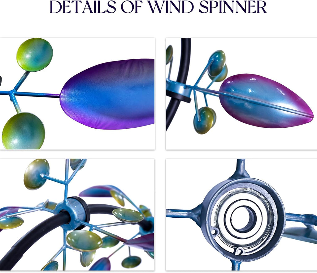 Large Wind Spinners Outdoor, Kinetic Metal Wind Spinners for Yard and Garden, Gift for Family or Friends(30'' H x 87'' H)
