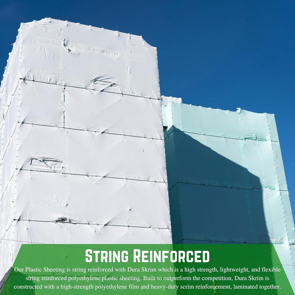 Farm Plastic Supply - Dura Skrim 10 Mil White String Reinforced Plastic Sheeting - White Plastic Sheeting, 10 Mil White Plastic Sheeting, String Reinforced Plastic Sheeting (40' x 100')