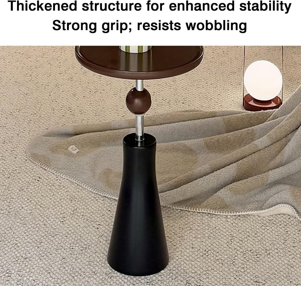 Movable Small Side Table for the Living Room or Bedside—Suitable for Displaying Ornaments; Features a Wooden Base