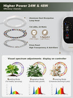 GLOWRIUM 48W LED Dual-Head Grow Light for Indoor Plants, 23.5-71" Adjustable Height, 3-Growing Full Spectrum for Tall Plant Light, 3/9/12/16H Timer, 6-Level Dimming, Ideal for Large Tall Plants