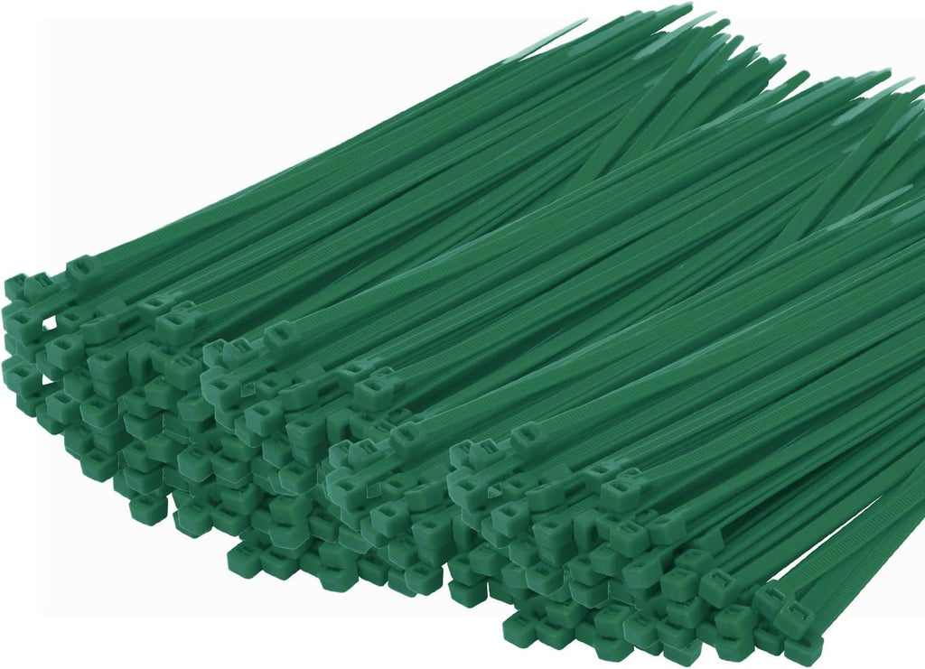 14 Inch Zip Ties Garden Green 1000 PCS, 40 Lbs- Heavy Duty Tensile Strength, Nylon PA66 UV Resistant Cable Ties for Indoor and Outdoor Use - Ideal for object bundling and fastening