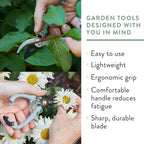 Modern Sprout Hand Pruners & Shears Set with Blister Pack - Lightweight Gardening Tools with Easy Lock - Sharp Carbon Steel Blades -Rust Resistant Scissors for Herbs, Flowers - Ocean