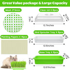 Legigo 8 Pack Seed Sprouter Trays with Lids- Soil-Free Cultivation Germination Tray, BPA Free Micro Greens Growing Trays Seed Sprouting Trays Kit with Germinating Paper for Wheatgrass, Beans and More