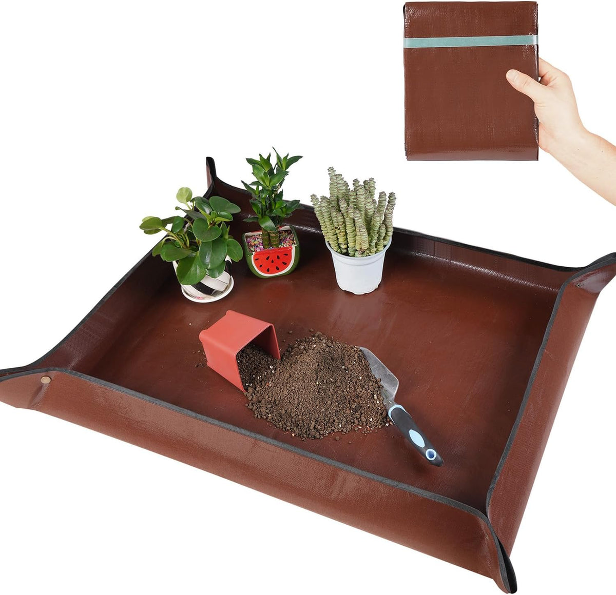 39.5"x 31.5" Large Repotting Mat for House Plant Transplanting and Potting Soil Control Portable Gardening Tray Plant Gifts for Plant Lovers