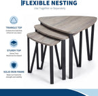 Nesting Coffee Tables Set of 3,Rustic Industrial Triangle Side End Table for Home