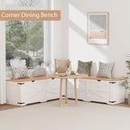 L Shape Kitchen Breakfast Nook Bench, Farmhouse Storage Bench, Backless Corner Dining Bench with Hidden Storage, Flip-Top Storage Compartment Bench for Dining Room, Living Room, Entryway, Cloakroom