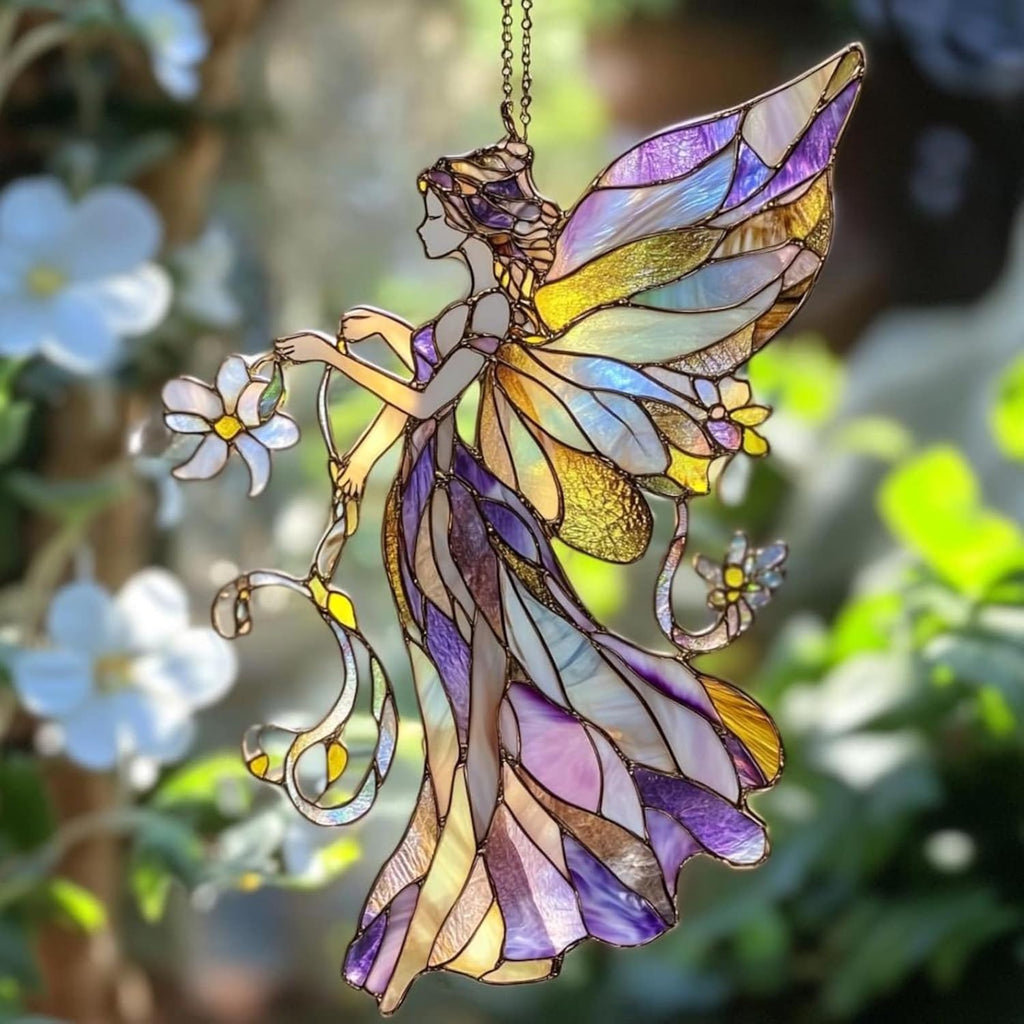 Fairy Suncatcher Hanging Sign Window Ornament Nature Lover Garden Gift Unique Home Decor Sun Catchers Indoor Windown Suncatchers for Windows Outdoor