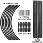 FOTMISHU 8pcs Garden Hoops for Raised Beds, 23.6" x 25.6“ Greenhouse Hoops for Cover Garden Netting, Rust-Free Garden Tunnel, Reuseable Gardening Supplies for Plants (8pcs M- 23.6" x 25.6“)
