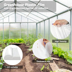 8x25 Ft Clear Greenhouse Film Plastic Sheeting, Greenhouse Polyethylene Plastic Film 6 mil Thickness Replacement Cover, UV Resistant, Plant Covers Freeze Protection for Windproof Frost& Dust Proof