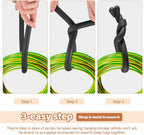 20 Pcs 17 Inch EVA Foam Twist Rubber Ties Reusable Bendable Cable Tie Straps Flexible Heavy Duty Twisty Ties for Organizing Cords Bundling (Black)
