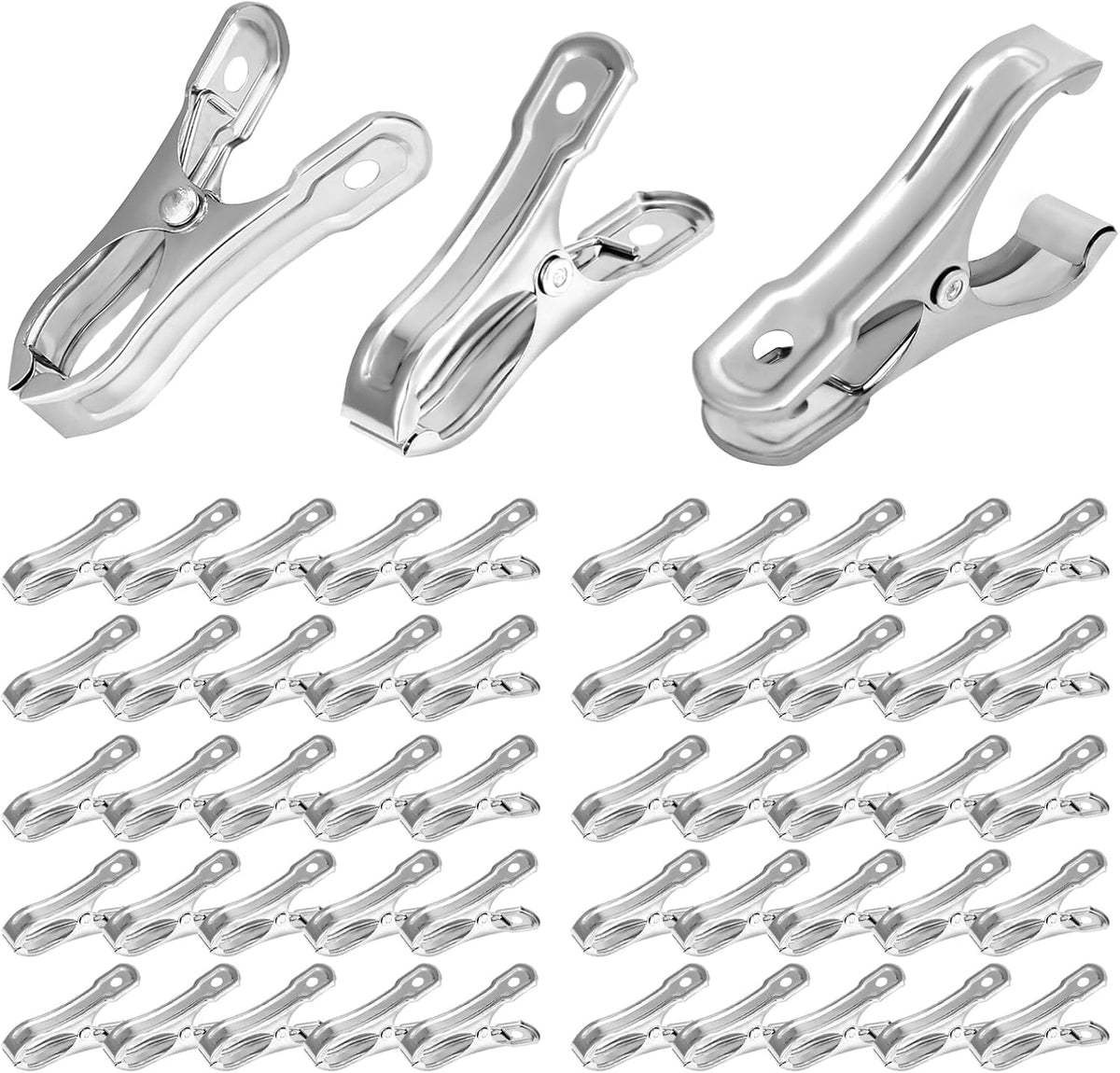 50PCS Garden Clips, Stainless Steel Greenhouse Clamps, Strong Grip Greenhouse Clips, Metal Clips for Netting, Shade Cloth, Plant Cover on Garden Hoops or Greenhouse Hoops by EGYPAMID