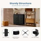 DUMOS Nightstand with 4 Drawers Bedside Table with Removable Fabric Bins Sturdy Steel Frame Wood Top Organizer Furniture for Bedroom Closet Living Room
