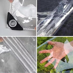 12' X 20' Clear Tarps Heavy Duty Waterproof PVC Vinyl 14 Mil Thick, Glass Tarpaulin with Metal Grommets, Protects Against Water, Tear, Cold Weather Resistan for Greenhouse Balcony Garden
