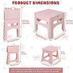 Kids Folding Table and 2 Chairs, Portable Plastic Activity Set, Light Pink | Rounded Corners, Easy Setup, Compact Storage, Lightweight Design for Crafts, Snacks, and Picnics