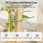 VIVOSUN Twist Ties, 328 ft (100m) PE-Coated Green Plant Ties with Cutter, Reusable & Flexible Tomate Ties for Plant Support, Indoor Outdoor Gardening, Cable Management, Home Office Organization