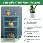 100 Pack 6 Inch Plant Saucer Clear Plant Saucers for Indoors Flower Pot Saucers Small Plants Plate Dish Succulent Pot Saucer Plants Trays for Pots Bulk Plastic Tray for Flower Cactus Nursery Pots